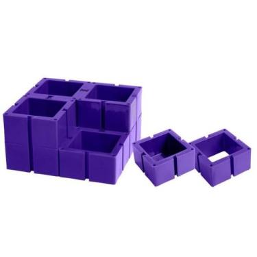 Imagem de Organizador multiuso montável 6 peças com fundo lilás - santa clara