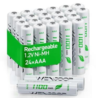Imagem de Pilhas AAA recarregáveis WENJOOP 1100mAh 1,2 V, pacote com 24