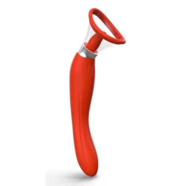 Imagem de Vibrador 3 Em 1 7 Modos De Vibração Brinquedo Erótico Multifuncional com Língua e Sucção Recarregável [VERMELHO]