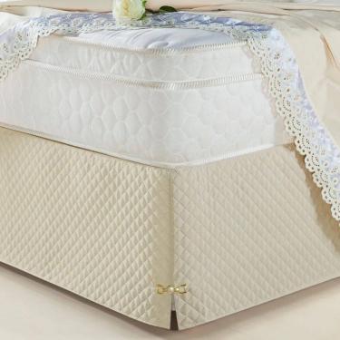 Imagem de Saia Box Casal Padrão Matelassado Serve Para Cama Baú