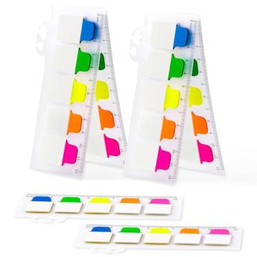 Imagem de Golcellia Abas adesivas - 600 folhas de caderno - Bandeiras adesivas, abas de índice e página - Divisor durável e abas de fichário para livros e Bíblias (6 peças, 5 - cores)