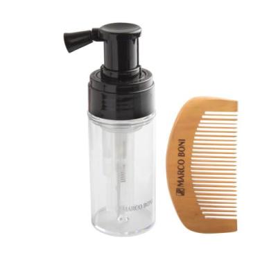 Imagem de Kit pulverizador de talco + pente de madeira marco boni - Genérico