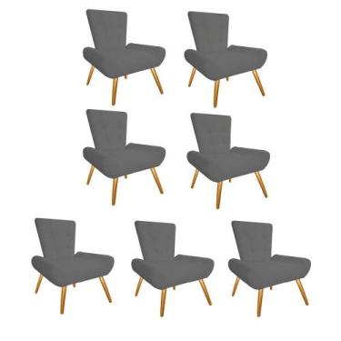 Imagem de Kit 07 Poltrona Cadeira Decorativa  Nani Sala de Estar Recepção Escrit