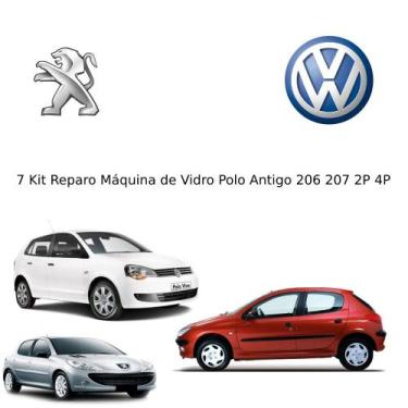 Imagem de 7 Kit Reparo Maquina de Vidro Polo Antigo 206 207 2P 4P - Lw Group