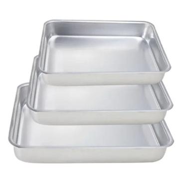Imagem de Conjunto Assadeiras Retangular Alta 3 Peças Em Alumínio