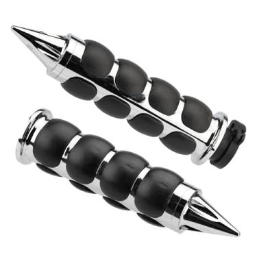 Imagem de VG MOTO Punhos de mão de motocicleta 2,5 cm 25 mm Acelerador antiderrapante universal compatível com Harley Davidson Dyna Sportster 883 Road King Street Glide (Chrome-E)