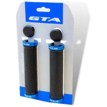 Imagem de Manopla Gta Com Anel De Trava 130mm Rider Borracha Mtb Bike Cor Azul
