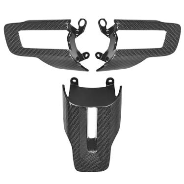 Imagem de EASSAFEX Acabamento de substituição de volante de fibra de carbono para acessórios Ford Mustang 2015-2023, acessórios de interior de carro, fibra de carbono 3K
