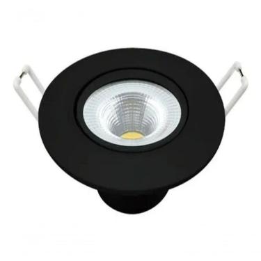 Imagem de Kit 8 Spot Led 5w Redondo Embutir Branco Frio 9x9cm Preto