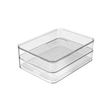 Imagem de Porta Frios Duplo Organizador de Geladeira Acrílico