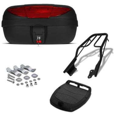 Imagem de Baú Bauleto 45 Litros Com Defletor Refletor Pro Tork + Bagageiro Vário