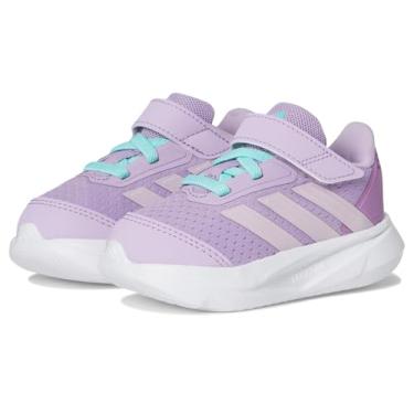 Imagem de adidas Tênis de corrida unissex Duramo Sl Elastic Lace & Strap, Ameixa em pó/lavanda gelo/azul-piscina, 6 Toddler