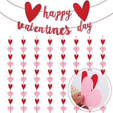 Imagem de Guirlanda de Dia dos Namorados, faixa de coração de feltro, faixa de feliz dia dos namorados, decoração de dia dos namorados, lembrancinhas de festa para casa (80 corações)