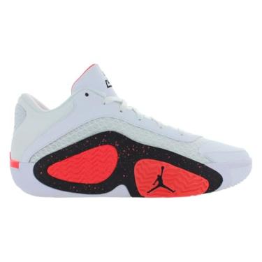 Imagem de Nike Tatum 5.1 cm Denim Basketball Tênis (HJ4420-400, azul vazio/azul leche/torção tropical), Branco/preto/branco-carmesim brilhante, 12.5 Women/11 Men