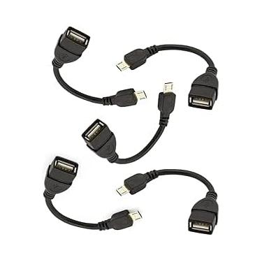 Imagem de Kit com 5 Cabos OTG Micro USB V8 Macho para USB 3.0 Fêmea, Adaptadores - Forte Sul