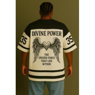 Imagem de Camiseta Streetwear Oversized Masculina divine power - swagon