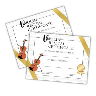 Imagem de Violin Recital Certificate of Achievement Awards 50pk 21.6x27.9 cm Music Lessons Participation Excellence Practice Orchestra Instrument Class High School