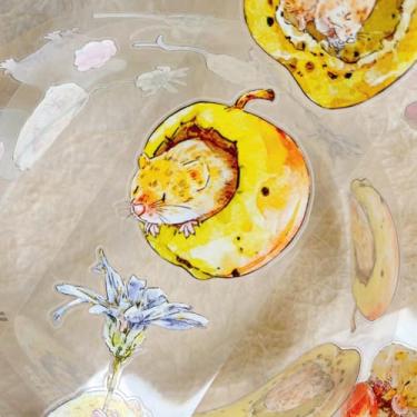 Imagem de RICHTAPES Seahorse Forest Vol8 A47 Vintage Retro Zizi's Garden, adesivos de fita Washi PET transparentes florais pré-cortados, para materiais de scrapbook, adesivos de fita de scrapbook, suprimentos