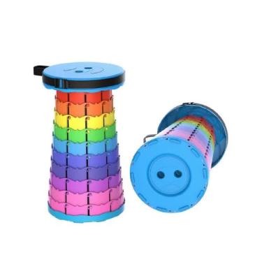 Imagem de Banqueta retrátil telescópica portátil 45cm dobrável leve para camping e lazer