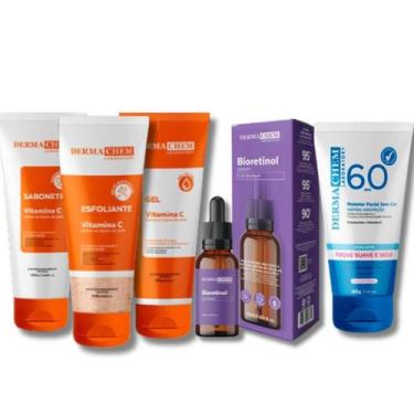 Imagem de Kit Skincare Vitamina C Anti Idade Clareador Dermachem, Sérum Bioretin