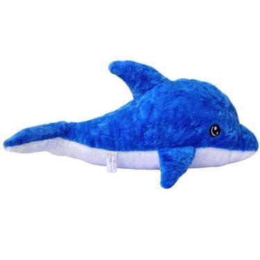 Imagem de Golfinho De Pelúcia 55cm Dolphin Animais Marinhos Macio Azul - Tuka To