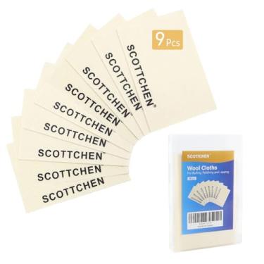 Imagem de SCOTTCHEN 9 peças de panos de lã para polimento, polimento e lapidação, 15 cm x 10 cm x 1,55 mm, ideal para lapidação, joias, vidro e metalurgia etc.
