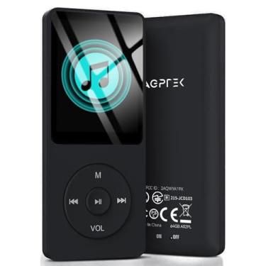 Imagem de AGPTEK A02Pl 64Gb Mp3 Player, 70 Horas De Reprodução Música Sem Perdas, Suporta Até 128Gb (Preto)