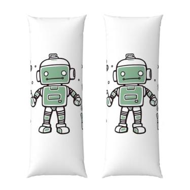 Imagem de Capa de travesseiro corporal com zíper ultramacia e refrescante, capa protetora respirável para o corpo, fronha, robô, cama, capa de almofada decorativa para casa 50,8 cm x 137,2 cm