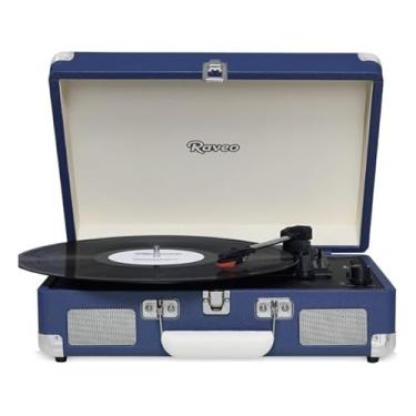 Imagem de Vitrola Toca Discos Vinil Retro Bluetooth Usb Auxiliar Reproduz E Grava Em Mp3 Bivolt Vintage Azul Raveo Sonetto Chrome Chrome Navy