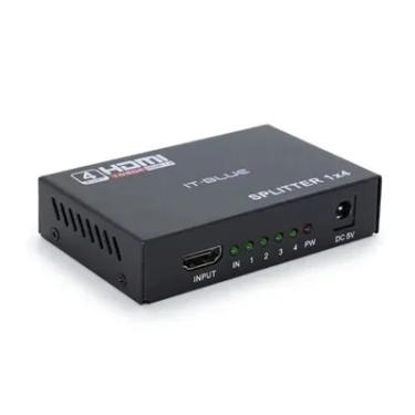 Imagem de Splitter 1x4 Distribuidor De Sinal Hdmi 3d 4k 1080p Duplicador Divisor Tv It-blue Le-4134