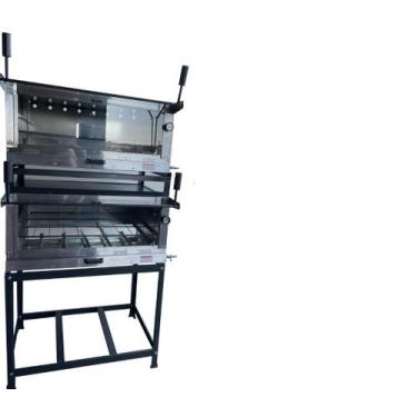 Imagem de Forno Industrial Pizza a Gás Duplo 80x60 Refratário Cavalete - Mr Fogõ