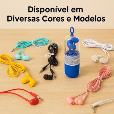Imagem de Fone de Ouvido com Fio P2 3,5mm com Estojo  Várias Cores e Modelos - M