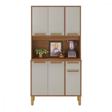 Imagem de Cozinha Compacta Lagos 6 Portas 1 Gaveta Freijo com Off White Indekes