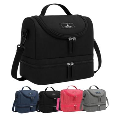 Imagem de Bolsa Lancheira Térmica para Alimentos com 2 Compartimentos, Alça Ajustável (Preto)