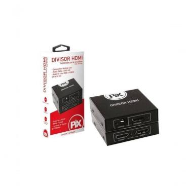 Imagem de Divisor Hdmi 1.3 1 Entrada X 2 Saídas Preto Pix