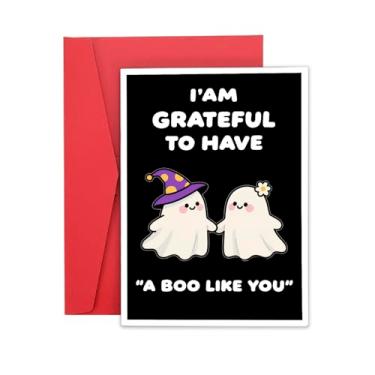 Imagem de Cartão de Halloween, boo Basket Stuffers para mulheres, homens e adultos, cesta boo para ele, seus Stuffers, cartão de namorada para meninos de Halloween, cartões de aniversário de 1 ano, presentes