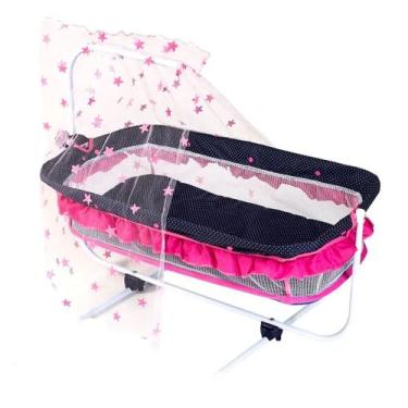 Imagem de Brinquedo Bercinho Boneca Bebê Reborn Azul - M&ampP Kids - M&P