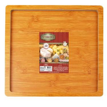 Imagem de Petisqueira Quadrado Madeira Bambu Antibacteriano 28cm - zeein