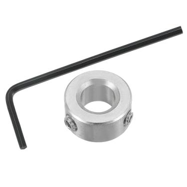 Imagem de PATIKIL Colar de eixo de furo de 0,9 cm, coleiras de bloqueio de eixo de aço inoxidável 304 de 0,9 cm OD Colar de roda de rolha de trem de pouso com parafuso de ajuste duplo M5 para eixos de