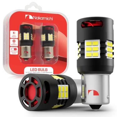 Imagem de Nakamichi Lâmpada LED 7507 BAU15S PY21W, brilhante, 30 SMD 3020, CANBUS sem erro, ventilador 12.000 RPM, para freio, seta, ré, estacionamento e lanterna (Branco Xenon, 30 LEDs, Pacote com 2)