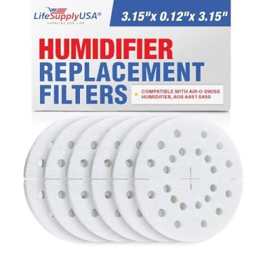Imagem de LifeSupplyUSA Almofada antimineral de substituição do filtro do umidificador compatível com umidificador Air-O-Swiss, AOS A451 S450 (pacote com 6)