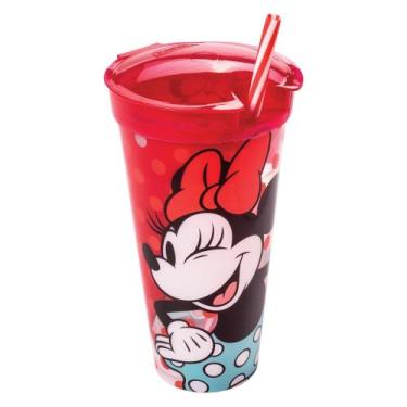 Imagem de Copo 2 em 1 Disney Minnie 540 Ml Com Tampa Com Compartimento - Plasúti