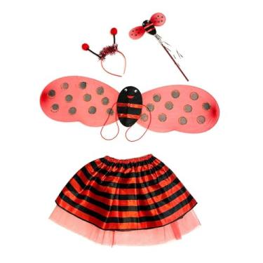 Imagem de YIJU Kit de fantasia de abelha infantil Acessórios para fantasia de animal para festa de máscaras de Halloween, Vermelho