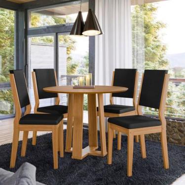 Imagem de Conjunto Sala de Jantar Mesa Tampo Redondo sem Vidro Isabela 100cm com