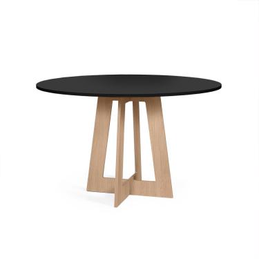 Imagem de Mesa De Jantar Redonda 6 Lugares 120cm Montreal Preto/jade - Straub Web