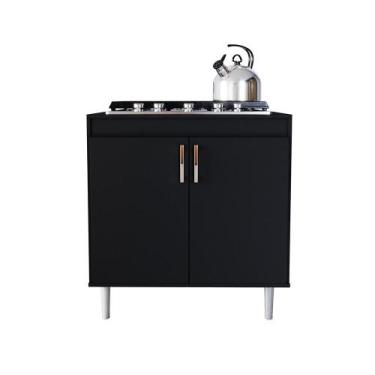 Imagem de Balcão Cooktop Turim 2 Portas - MoveLove, Preto