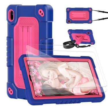 Imagem de Hoibon Capa à prova de choque para tablet Walmart Onn de 7 polegadas (modelo 2024 100135924) capa resistente para crianças com protetor de tela e alça de ombro para modelo Onn 7 4ª geração 2024 (azul