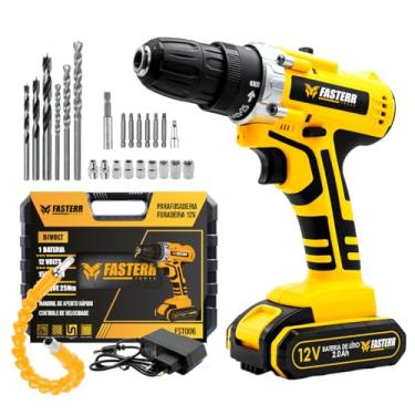Imagem de Parafusadeira Furadeira 12V Com 1 Bateria, Maleta e 24 Acessórios Fasterr FST006