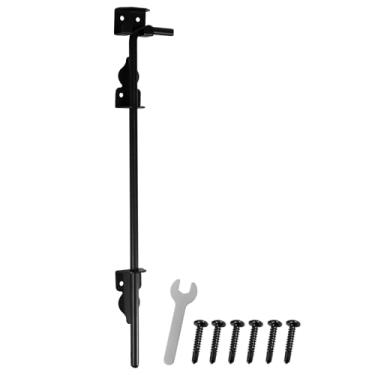 Imagem de UYEXM Kit de haste de queda de portão de cana, trava de aterramento de portão de ferro resistente de 45 cm, rolha de portas de cerca multiuso, ferragem de parafuso de cana para portões de cerca de