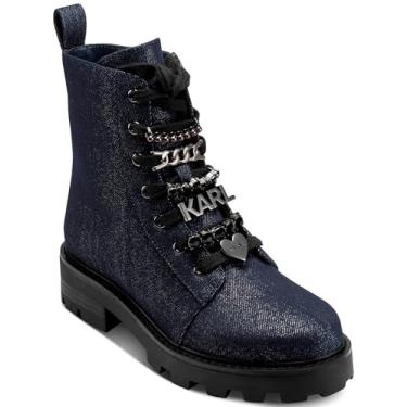 Imagem de KARL LAGERFELD Bota feminina para o dia a dia frio Mela-Combat, Azul-marinho escuro, 41